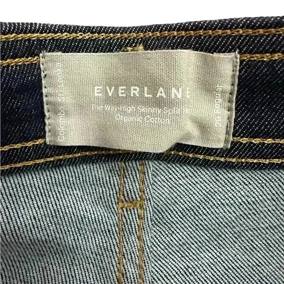Everlane Way High Rise Skinny Split Hem Jeans Size 29 Organic Cotton Dark Wash - Picture 2 of 10